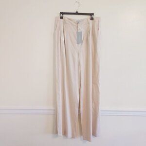 Antonio Melani Emmeline Linen Blend Wide Leg Pants Natural Color
